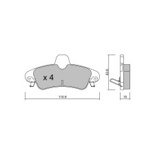 Pastiglie freno posteriori GT2i Club per FORD Mondeo II (BAP) 2.5 ST 200 206cv 1996-08-01-2000-09-01