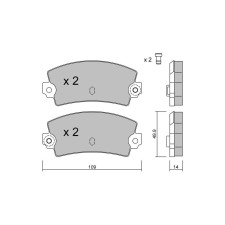 Plaquettes de frein GT2i Club Arrière pour LOTUS Esprit S2 2.2 16V Turbo SE 268cv 1975-10-01-1988-08-01