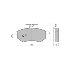 GT2i Club Front brake pads for AUDI 80 V (8C2, B4) 2.0 20 V 161cv 1991-09-01-1994-12-01