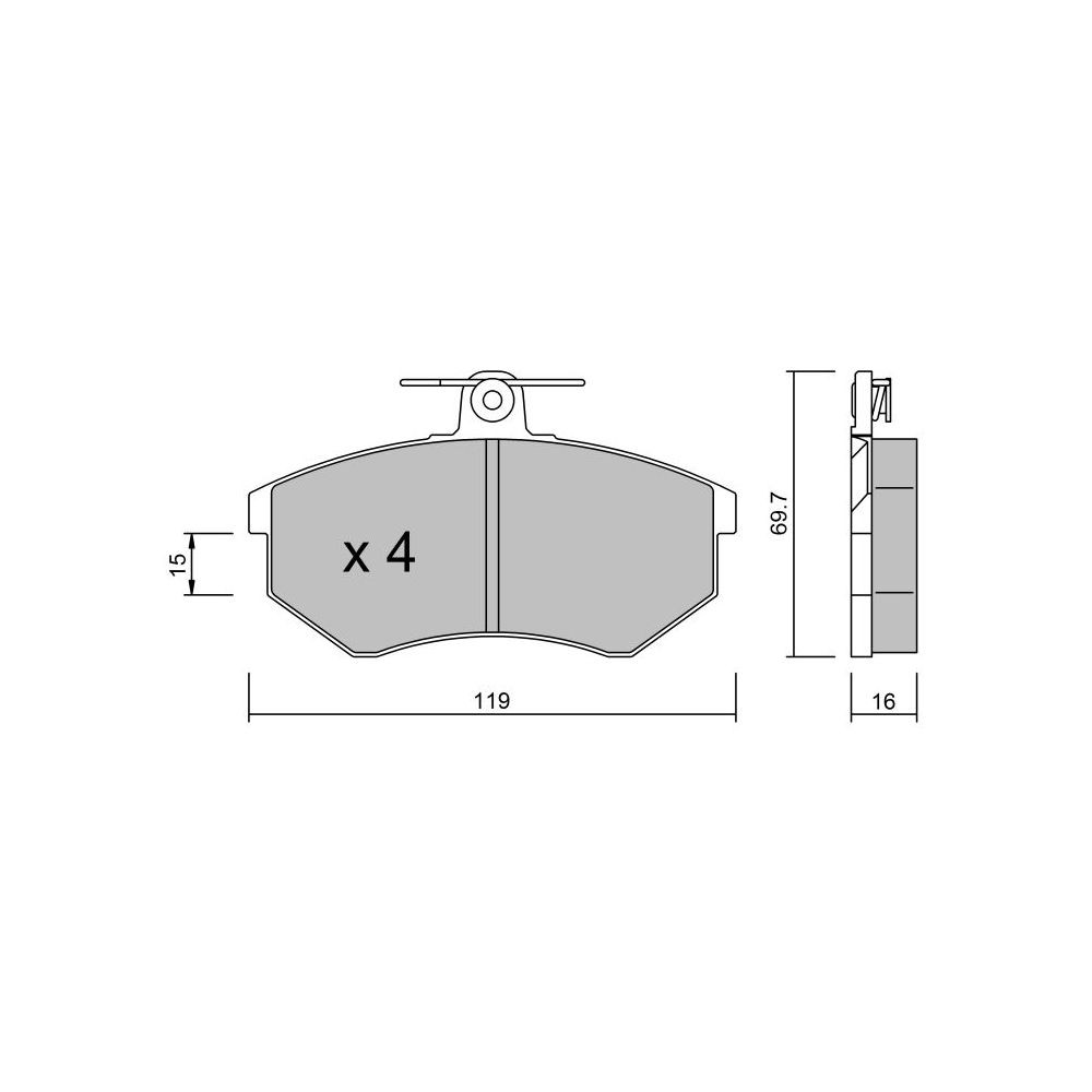 GT2i Club Front brake pads for AUDI 80 III (81, 85, B2) 2.2 quattro (85Q) 136cv 1978-08-01-1987-03-01 - GT-PC1512 - 3666618583389