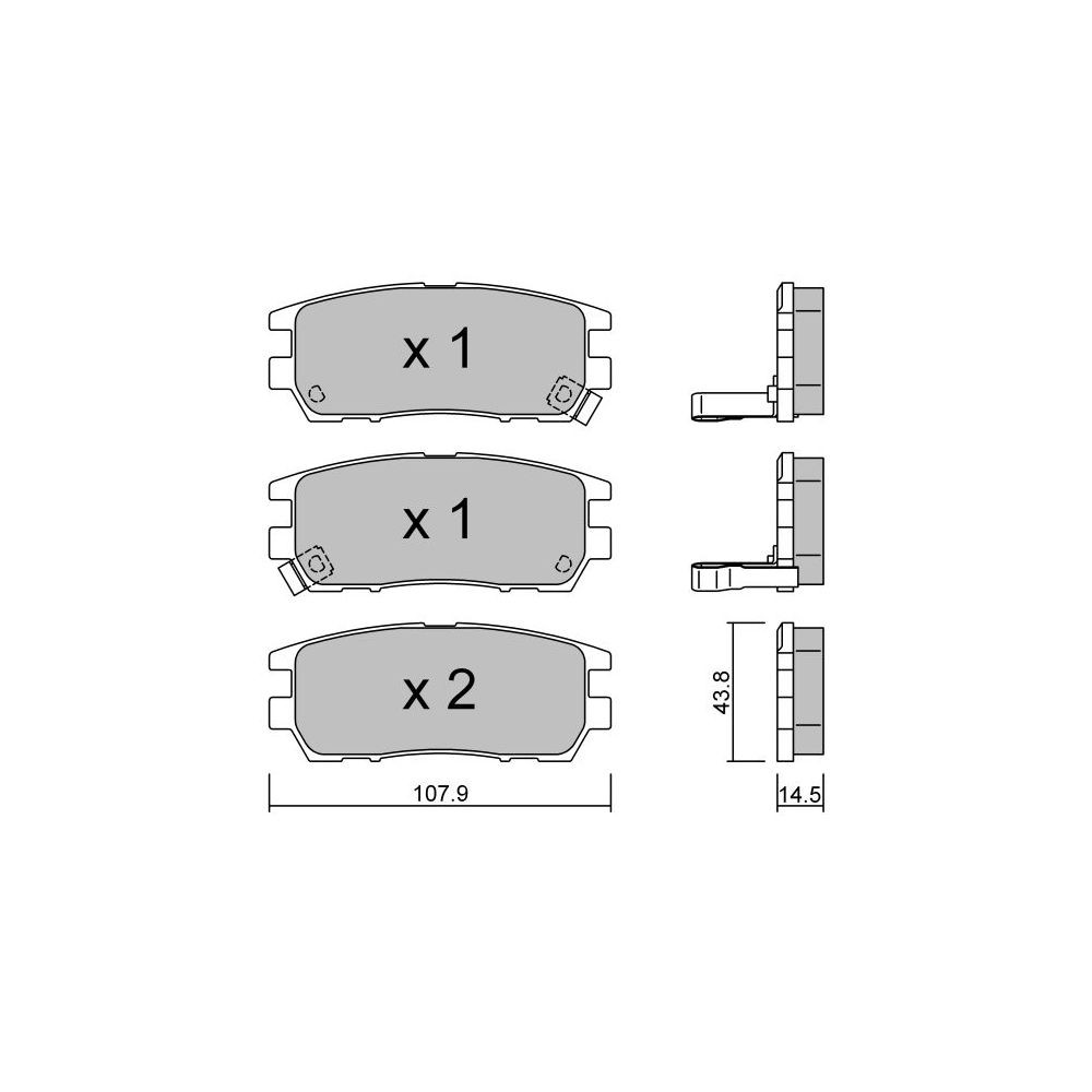 Plaquettes de frein GT2i Club Arrière pour MITSUBISHI Lancer/Carisma 2.0i 16V Turbo 4wd EVo IV 96-98 - Etriers de frein Akebono  - GT-PC1540 - 3666618583402