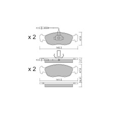 Plaquettes de frein GT2i Club Avant pour PEUGEOT 306 (7B, N3, N5) 1.8 ST 101cv 1993-04-01-2001-12-01