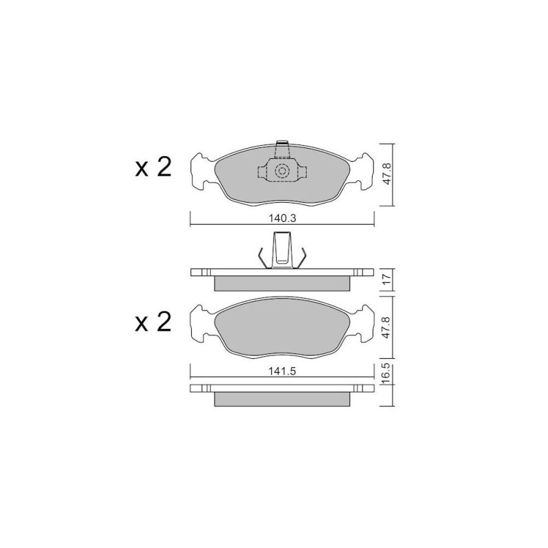 GT2i Club Front brake pads for PEUGEOT 106 1.6i Rallye, 1.6i 16V GTi 1991-05 - Brake calipers Ate  - GT-PC1591 - 3661768552629