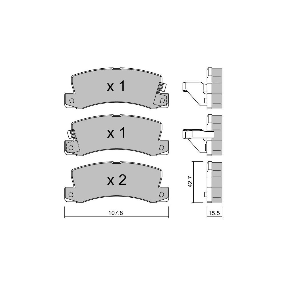 GT2i Club Rear brake pads for LEXUS ES I (VCV10_, VZV21_) 300 (MCU10_) 223cv 1989-12-01-1997-12-01 - GT-PC1640 - 3666618583457