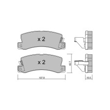 Plaquettes de frein GT2i Club Arrière pour TOYOTA Celica V Coupe (_T18_) 2.0 Turbo 4WD (ST185) 209cv 1989-09-01-1994-12-01
