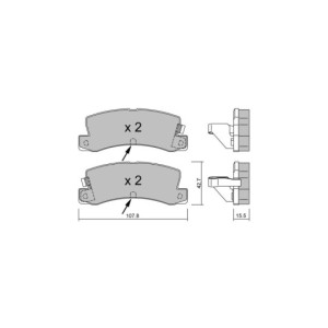 GT2i Club Rear brake pads for TOYOTA Corolla IV Liftback (_E9_) 3.5 V8 32V Turbo 354cv 1987-01-01-1997-04-01