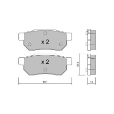 Plaquettes de frein GT2i Club Arrière pour HONDA CRX II (ED, EE) 1.6 i 16V Vtec (EE8) 150cv 1987-10-01-1992-02-01