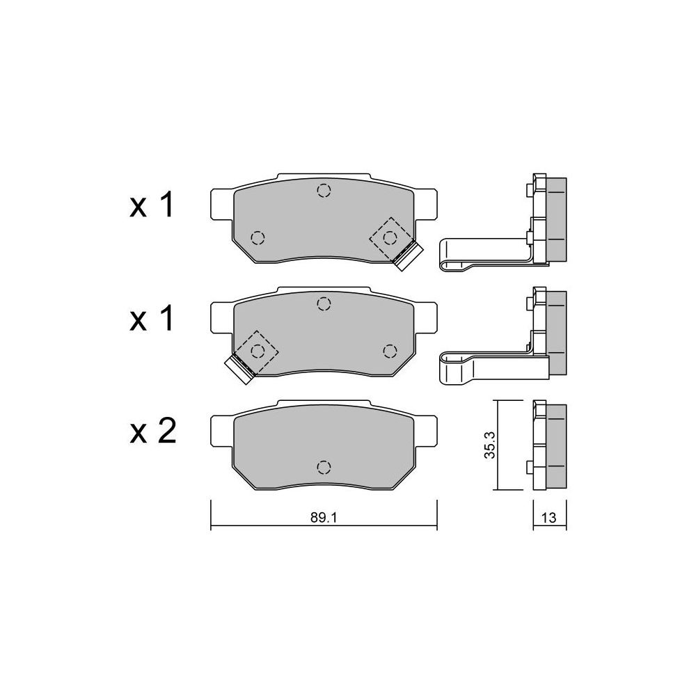 Bremsbeläge GT2i Club Hinten für HONDA Civic Crx (EG-EH) 1.6i 16V 160 hp 1992-98 - Akebono Bremssättel - GT-PC1731 - 3666618583525