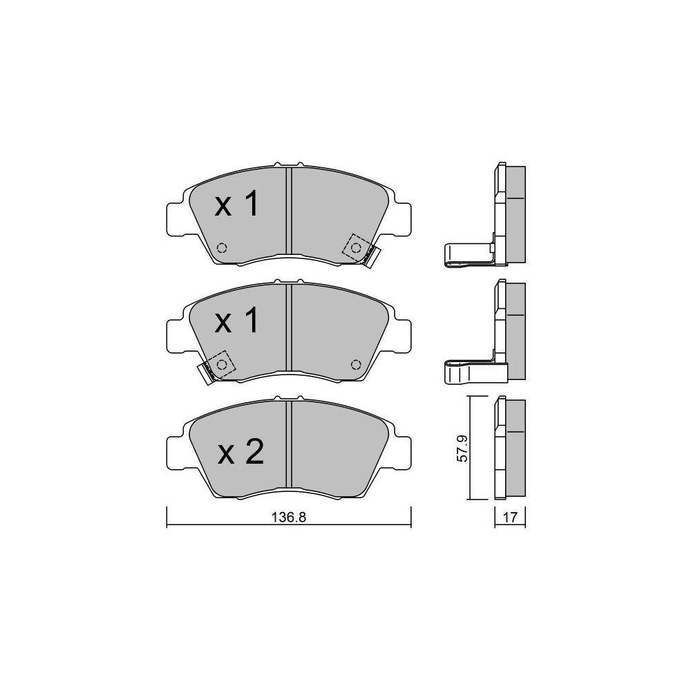 Bremsbeläge GT2i Club Avant für HONDA Civic Crx (EG-EH) 1.6i 16V 160 hp 1992-98 - Akebono Bremssättel - GT-PC1780 - 3661768238172