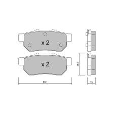 Plaquettes de frein GT2i Club Arrière pour HONDA Civic VI Sedan (EJ, EK)/Integra SJ 1.6 VTEC Type R 185cv 1994-01-01-2001-12-01
