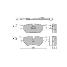 Plaquettes de frein GT2i Club Arrière pour PEUGEOT 806 (221) 2.0 Turbo 147cv 1994-06-01-2002-08-01