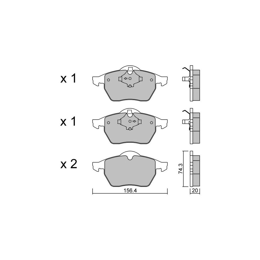 GT2i Club Front brake pads for AUDI A4 I (8D2, B5) 2.8 quattro 194cv 1994-11-01-2001-12-01 - GT-PC1881 - 3666618583655