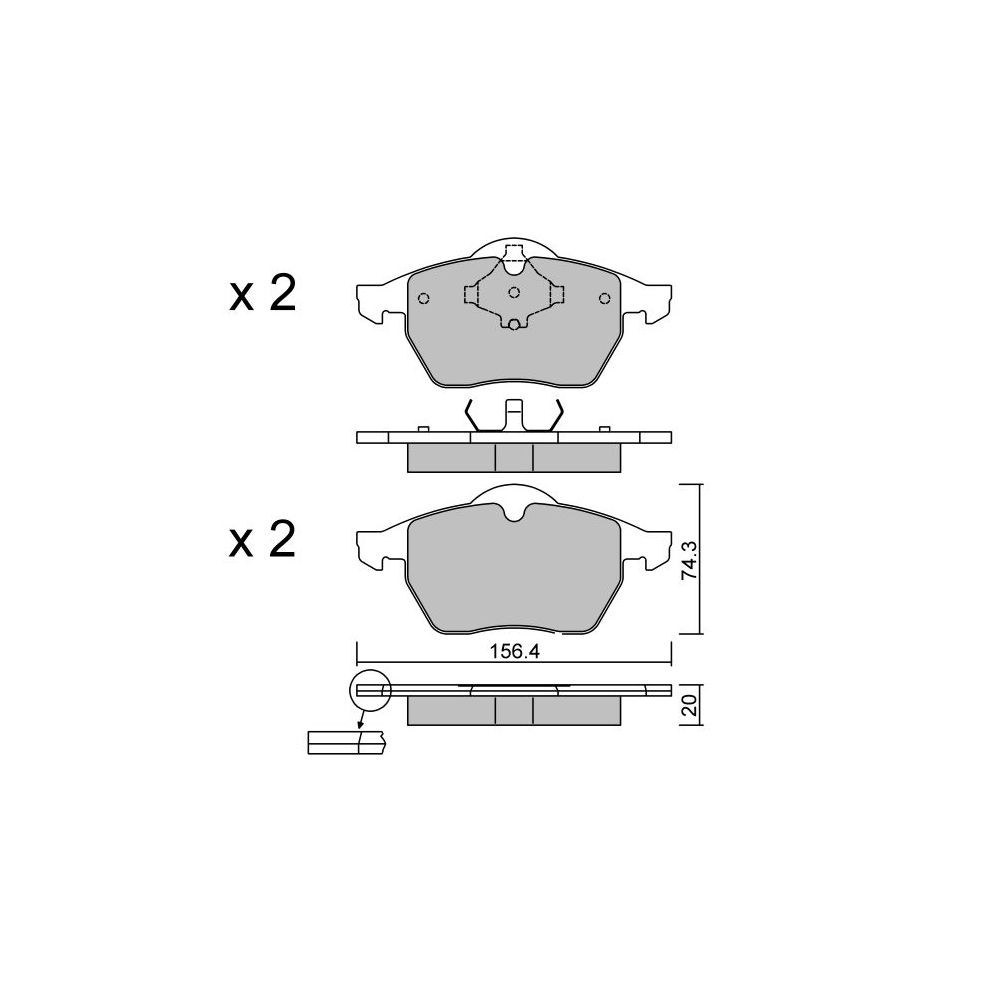 GT2i Club Front brake pads for AUDI TT I (8N3) 1.8 T quattro 225cv 1998-10-01-2006-06-01 - GT-PC1882 - 3666618583662