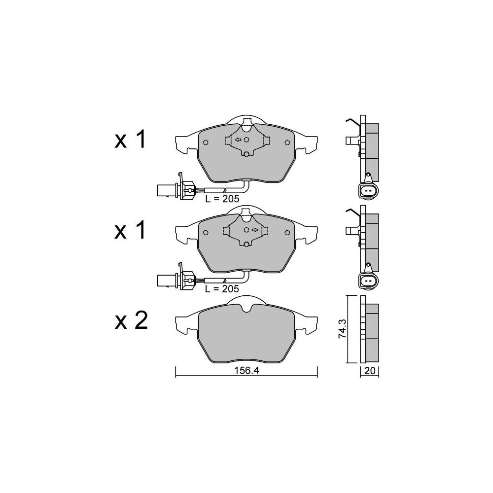 GT2i Club Front brake pads for AUDI A6 II (4B2, C5) 2.8 quattro 194cv 1997-01-01-2005-12-01 - GT-PC1883 - 3666618583679