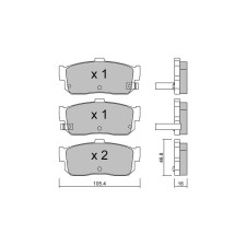 Pastiglie freno posteriori GT2i Club per NISSAN Altima III (L32) 3.5 274cv 2006-10-01-2013-07-01