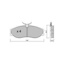 Plaquettes de frein GT2i Club Avant pour NISSAN Terrano II (R20)/ Mistral 3.3 4WD 170cv 1992-10-01-2007-09-01