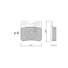 GT2i Club Rear brake pads for MERCEDES BENZ Classe E I (W124) 500 E (124.036) 327cv 1985-01-01-1995-06-01