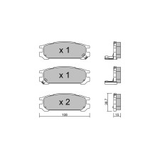 Pastiglie freno posteriori GT2i Club per SUBARU Legacy I SW (BC, BJF) 3.3 i 24V 4WD (CXW) 230cv 1989-01-01-1994-07-01