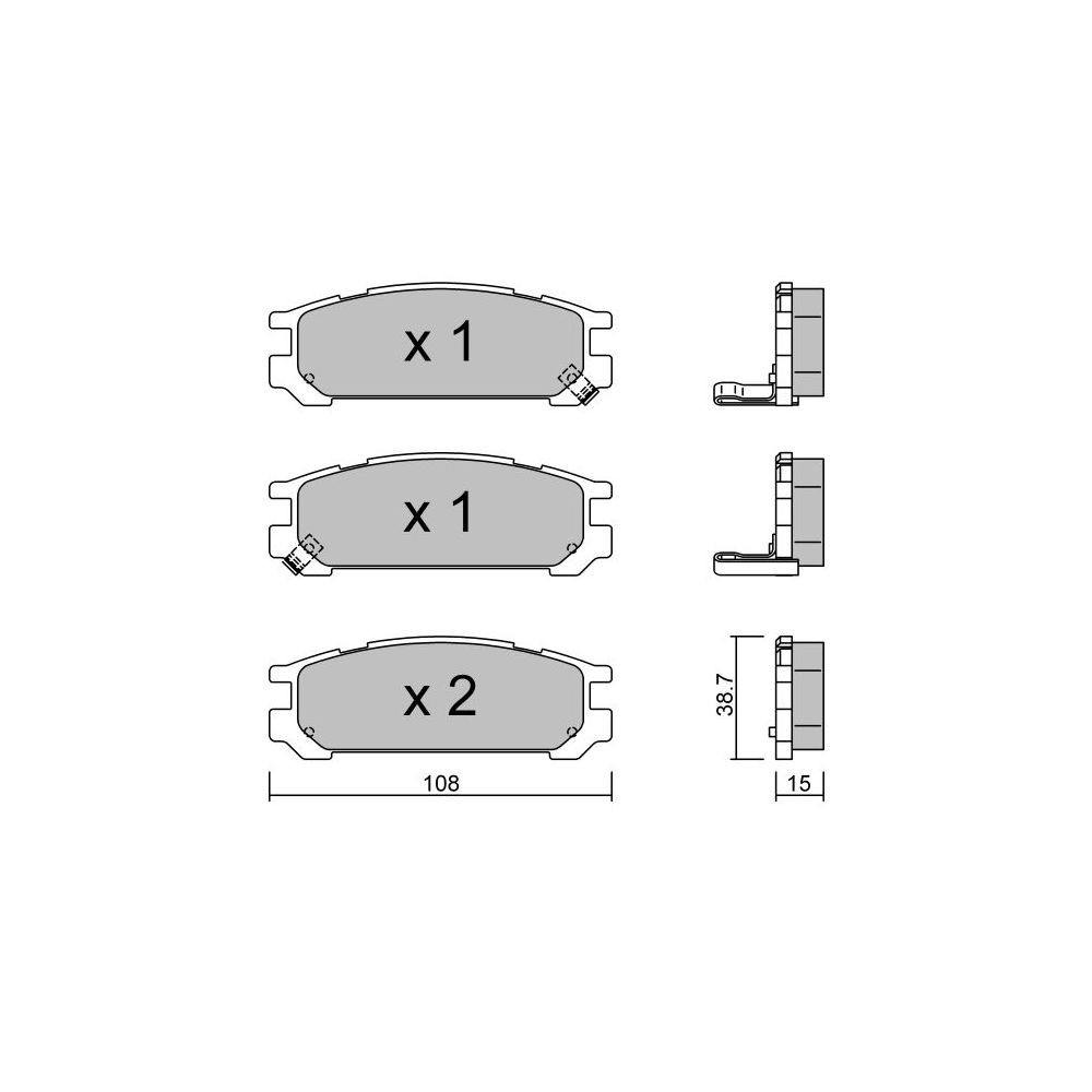 Pastiglie freno posteriori GT2i Club per SUBARU Legacy I SW (BC, BJF) 3.3 i 24V 4WD (CXW) 230cv 1989-01-01-1994-07-01 - GT-PC2130 - 3661768156513