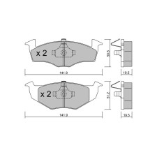 GT2i Club Front brake pads for SEAT Cordoba I (6K1, 6K2) 1.4 i 16V 101cv 1993-02-01-2002-10-01