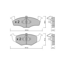 GT2i Club Front brake pads for SEAT Cordoba I (6K1, 6K2) 1.4 i 16V 101cv 1993-02-01-2002-10-01