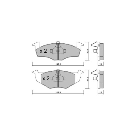 GT2i Club Front brake pads for SEAT Cordoba I (6K1, 6K2) 1.4 i 16V 101cv 1993-02-01-2002-10-01