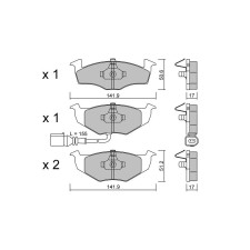 GT2i Club Front brake pads for VOLKSWAGEN Polo V Sedan (9A4, 9A2, 9N2, 9A6) 530 d 184cv 2002-09-01-