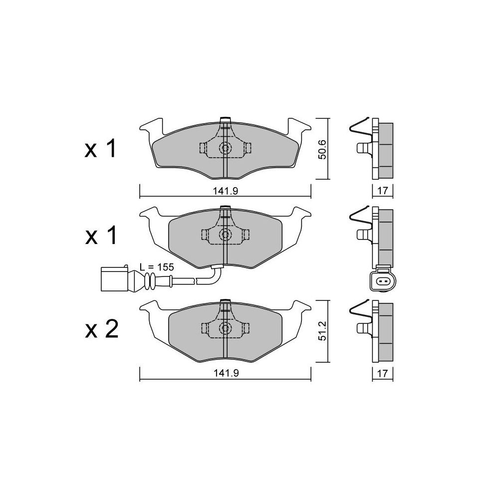 Bremsbeläge GT2i Club Avant für VOLKSWAGEN Polo V Sedan (9A4, 9A2, 9N2, 9A6) 530 d 184cv 2002-09-01- - GT-PC2153 - 3666618583891