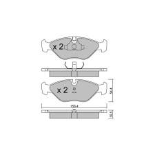 GT2i Club Front brake pads for SAAB 9000 2.3 225cv 1985-04-01-1998-12-01