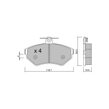 GT2i Club Front brake pads for AUDI A4 I (8D2, B5) 1.8 quattro 126cv 1994-11-01-2001-12-01