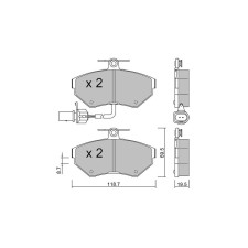 GT2i Club Front brake pads for AUDI A4 I Avant (8D5, B5) 2.0 131cv 1994-11-01-2003-05-01