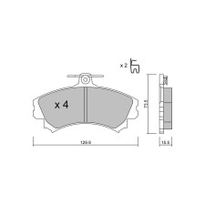 GT2i Club Front brake pads for VOLVO S40 I (644) 2.0 141cv 1995-07-01-2004-12-01