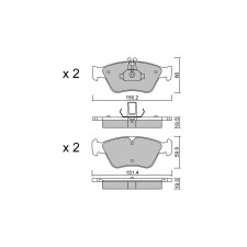 Plaquettes de frein GT2i Club Avant pour MERCEDES BENZ Classe C I (W202) C 280 (202.029) 198cv 1993-03-01-2000-05-01