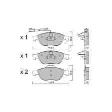 Plaquettes de frein GT2i Club Avant pour ALFA ROMEO 156 Sportwagon (932_) 2.0 JTS (932AXA) 166cv 1997-02-01-2006-05-01