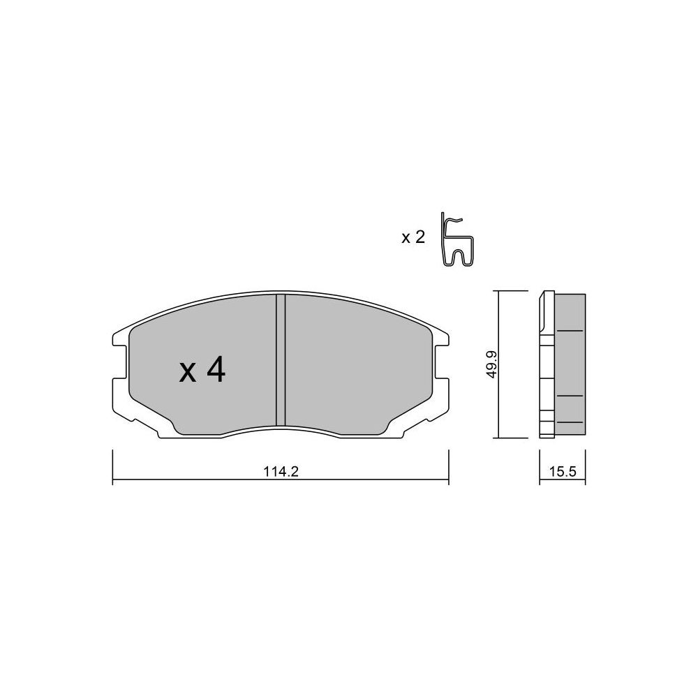 GT2i Club Front brake pads for MITSUBISHI Lancer VI (CJ-CP_) EVO VI (CP9A) 282cv 1995-09-01-2003-08-01 - GT-PC2301 - 3666618584065