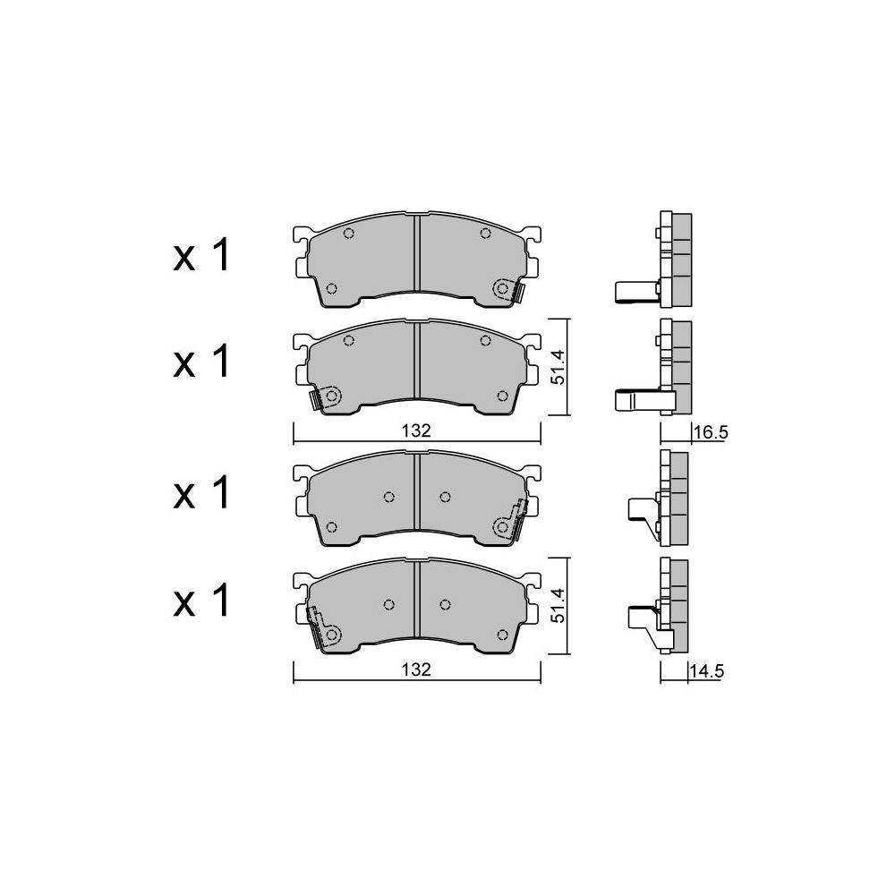 GT2i Club Front brake pads for MAZDA 626 IV (GE) / Cronos 2.5 24V 168cv 1991-08-01-1997-06-01 - GT-PC2320 - 3666618584089