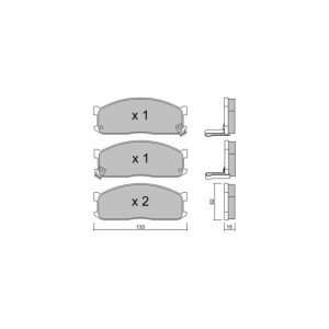 Plaquettes de frein GT2i Club Avant pour KIA Bongo MPV / Space wagon 1.6 i 16V 4x4 111cv 2003-10-01-