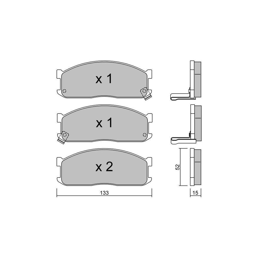 GT2i Club Front brake pads for KIA Bongo MPV / Space wagon 1.6 i 16V 4x4 111cv 2003-10-01- - GT-PC2411 - 3666618584126