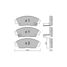 Plaquettes de frein GT2i Club Avant pour HONDA Civic IV Hatchback (EC, ED, EE) 1.6 i 16V Vtec (EE9) 150cv 1987-09-01-1991-12-01