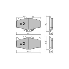 GT2i Club Front brake pads for TOYOTA Hilux V Close Off-Road (LN_, KZN1_, VZN1_) 3.0 TDiC 4WD (KZN_) 126cv 1988-08-01-1998-11-01