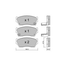 Plaquettes de frein GT2i Club Avant pour NISSAN Sunny V (N14)/Pulsar/Sentra 1.6i 112cv 1990-05-01-1996-12-01
