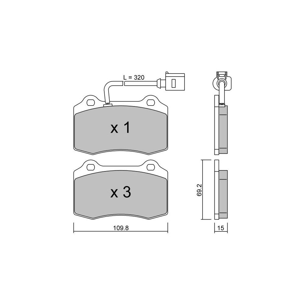 GT2i Club Front brake pads for SEAT Leon I (1M1) 6.4 SRT8 4x4 476cv 1999-11-01-2006-06-01 - GT-PC2604 - 3666618584256