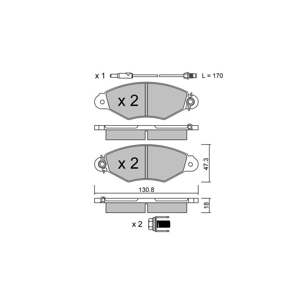 GT2i Club Front brake pads for RENAULT Kangoo I (KC0/1_) 1.6 16V 96cv 1997-08-01- - GT-PC2621 - 3666618584324