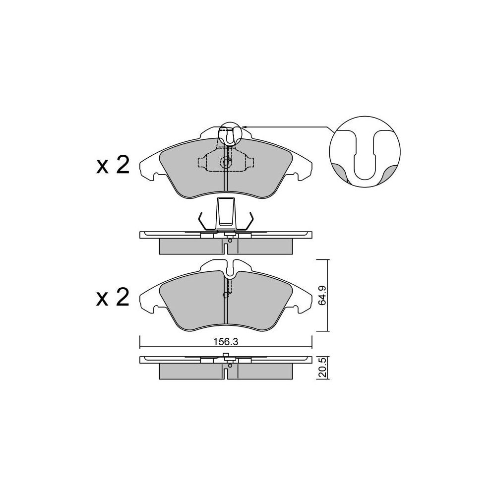 Plaquettes de frein GT2i Club Avant pour MERCEDES BENZ Classe V I (638/2) V 280 (638.244, 638.294) 175cv 1996-09-01-2003-07-01 - GT-PC2650 - 3666618584362