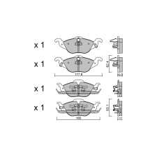 Plaquettes de frein GT2i Club Avant pour OPEL Astra G Cabrio (T98) 1.8 16V (F67) 126cv 1998-05-01-2005-10-01
