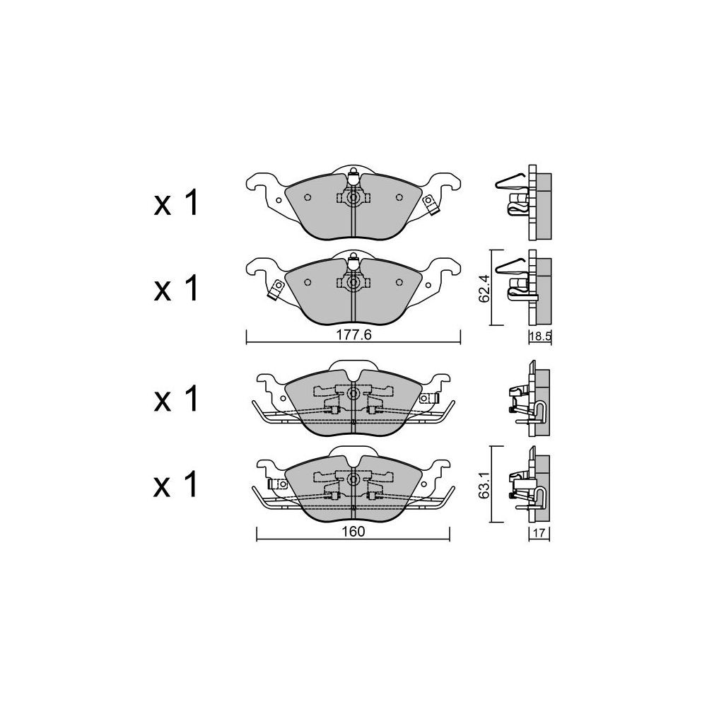 Plaquettes de frein GT2i Club Avant pour OPEL Astra G Cabrio (T98) 1.8 16V (F67) 126cv 1998-05-01-2005-10-01 - GT-PC2660 - 3666618584379