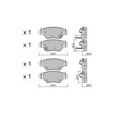 Bremsbeläge GT2i Club Hinten für OPEL Astra G Cabrio (T98) 2.0 OPC (F35) 192cv 1998-05-01-2005-10-01