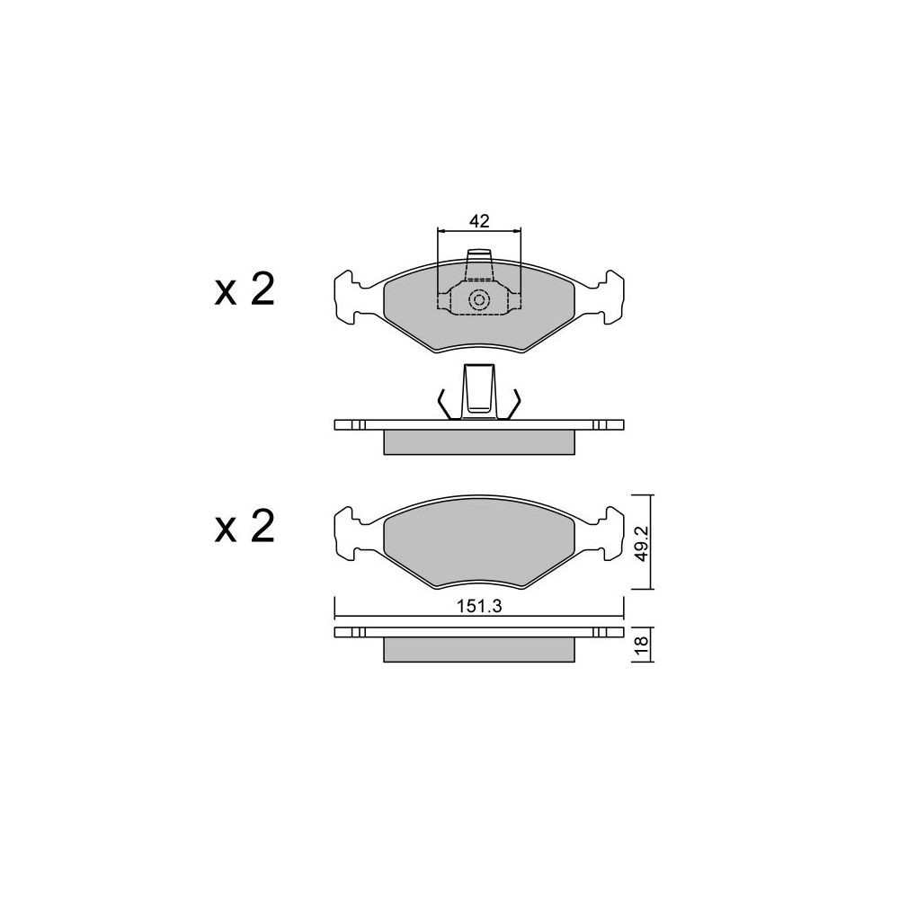 GT2i Club Front brake pads for FIAT Palio I (178_) 1.2 81cv 1996-04-01- - GT-PC2822 - 3666618584430