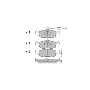 GT2i Club Front brake pads for FIAT Palio I Weekend (17_, 37_) 2.0 16V (835ED) 139cv 1996-04-01-