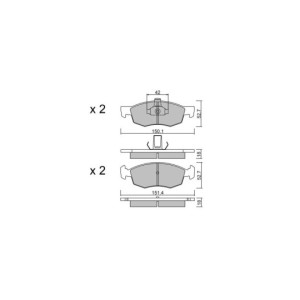 Plaquettes de frein GT2i Club Avant pour FIAT Doblo I MPV / Space wagon (119_, 223_) 1.9 JTD 105cv 2001-03-01-